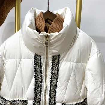 Moterų Vintage Stiliaus Storio Netikrą Striukė Balta coatton kailis Trumpas, Žiemą Šiltas, Paltai Moterų Outwear