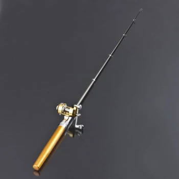 Teleskopine Meškere Mini Nešiojamas Kišenėje Aliuminio Lydinio Pen Lazdele Karpių Žvejybos Ultra Light Verpimo Lazdele Finansuojančiojo Jūros Žvejybos