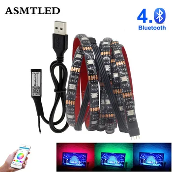 USB LED Juosta 5050 RGB Permainingi LED TV Foninio Apšvietimo, 50CM 1M 2M 3M Lankstus LED Šviesos Su USB IR 