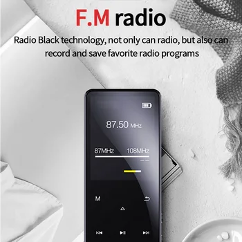 1.8 colio Spalvinga Ekrano & Kartoti 6D Garso Efektą, Bluetooth 5.0 Lossless MP3 Grotuvas, FM Radijas, E-Knyga Diktofonas MP4 Muzika