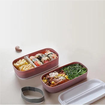 2020 Naujas Microwavable 2Layer Priešpiečių Dėžutė Su Kupė Sandarus Bento Box Izoliuoti Maisto Indą Su Lazdelėmis