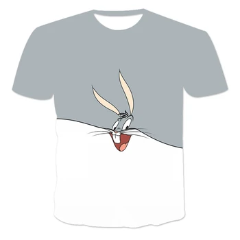 2021Hot Pardavimo 3D Spausdinimo Berniukų ir Mergaičių marškinėliai Vasaros Tendencija Klaidas Triušis Print T-shirt Animacinių filmų Mielas Atsitiktinis Hip-Hop Tshirt100-6XL