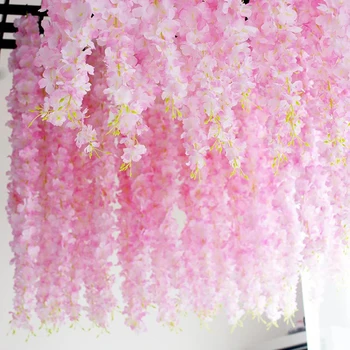 30cm Dirbtinių Gėlių Vynuogių elegent Dirbtinės Gėlės Vynuogių namų dekoro Kabinti Girliandą Vyšnių žiedų Orchidėjos Gėlių String