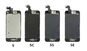 AAA, LCD ekranas, Pilnas Komplektas Asamblėjos iPhone 5 5C 5S SE Jutiklinį Stiklo Ekraną LCD skaitmeninis keitiklis Pakeitimas+Priekinė Kamera+Ausinės A1457 A1528