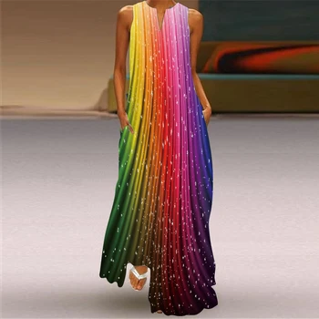 Moterų Paplūdimio Prarasti 3D Atspausdintas Kišenėje Suknelė 2021 Atsitiktinis Plius Dydis Atostogų Gėlių Maxi Suknelė Moterų Bohemijos Mados Suknelės