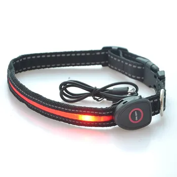 Naminių Kačių Ir Šunų USB Įkrovimo LED Persiko Žiedo 50-60cm Naktį Saugos Pet Veda Karoliai Šviesos Šviesi Apdaila, Apvadai Šuo