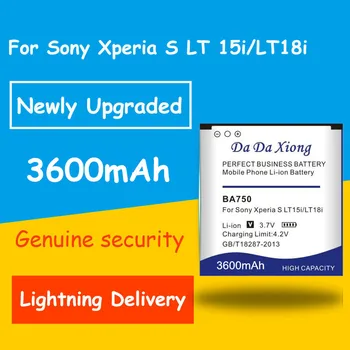 Nemokamas pristatymas 3600mAh BA750 Li-ion Telefono Baterija Sony Ericsson Xperia Arc S LT15i LT18i X12 ir kt Telefono Įkroviklis