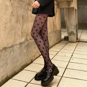 Nėriniai Mielas Black G Kojinės, Pėdkelnės, Kelnės Japonijos Gotikos Moterims Patinka Siuvinėjimas Punk Pėdkelnės Lolita Dark Žvejybos Tinklas Broilerių