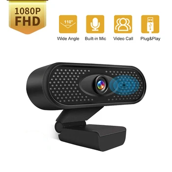 HD Kamera 1080P, Transliacijos PC Webcam USB Kameras su Mikrofonais Web Kamera KOMPIUTERIO, Nešiojamojo kompiuterio Darbalaukį Labai Suderinamas su 