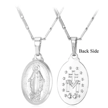 Religinių Stiliaus Mergelės Marijos Paauksuoto Medalio Pakabukas Karoliai Klasikinis Katalikų Maldos Punk Amuletas Papuošalai